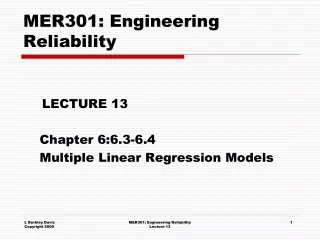 MER301: Engineering Reliability