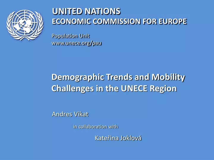 demographic trends and mobility challenges in the unece region