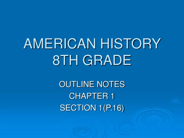 american history 8th grade