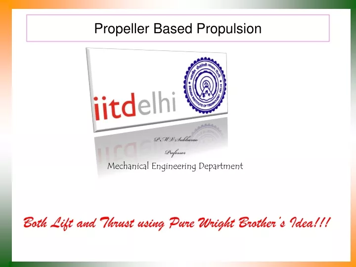 propeller based propulsion