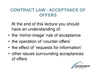 CONTRACT LAW - ACCEPTANCE OF OFFERS