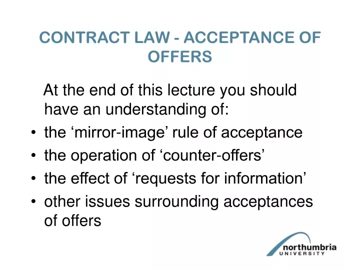 contract law acceptance of offers