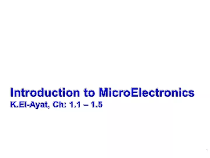 introduction to microelectronics k el ayat