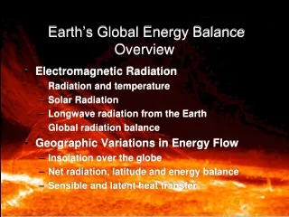 Earth’s Global Energy Balance Overview