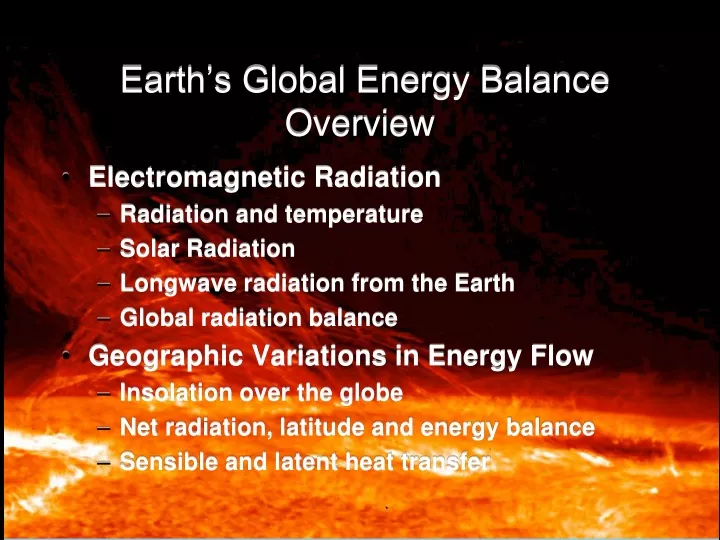 earth s global energy balance overview