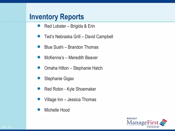 inventory reports