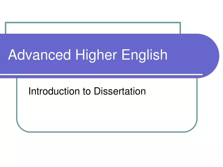 What Is Advanced Higher English