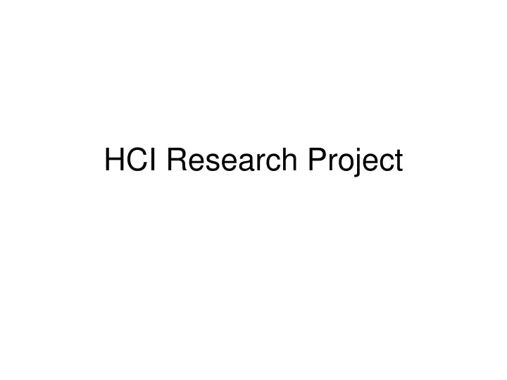 hci research project