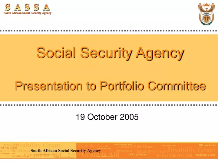 social security agency presentation to portfolio