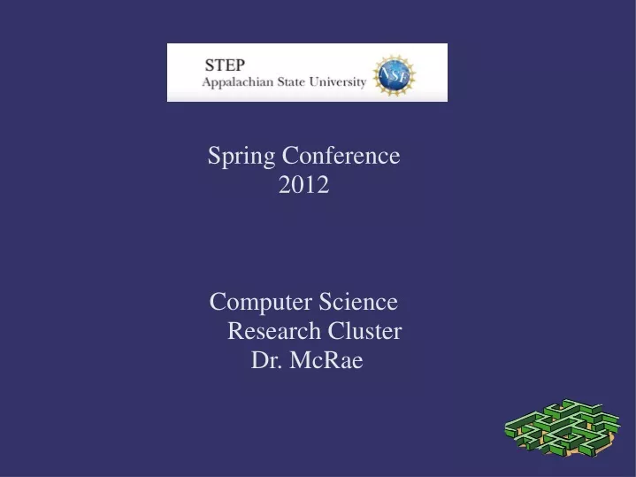 spring conference 2012 computer science research cluster dr mcrae