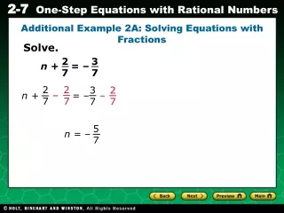 Additional Example 2A: Solving Equations with Fractions