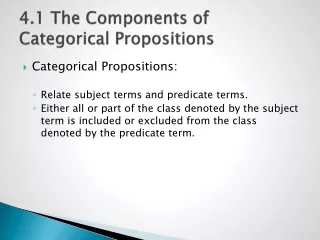 4.1 The Components of Categorical Propositions