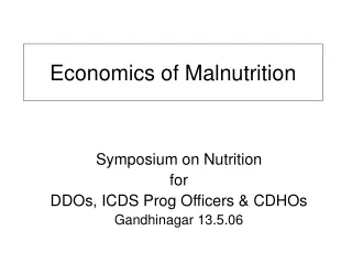 Economics of Malnutrition
