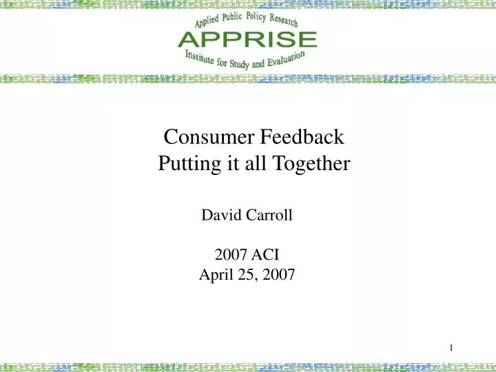 consumer feedback putting it all together