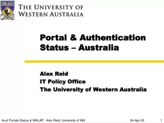 Portal &amp; Authentication Status – Australia