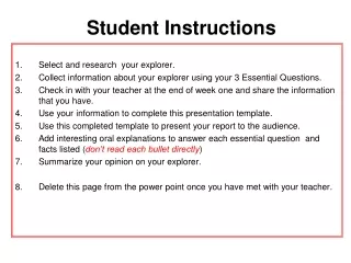 Student Instructions