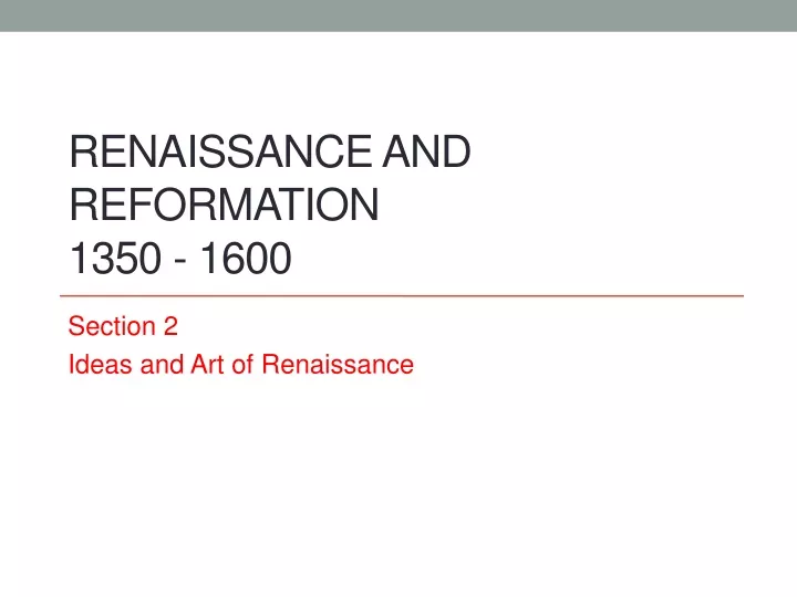 renaissance and reformation 1350 1600