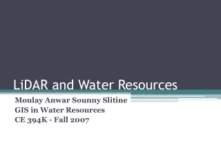 LiDAR and Water Resources