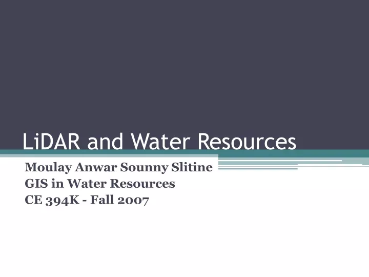 lidar and water resources