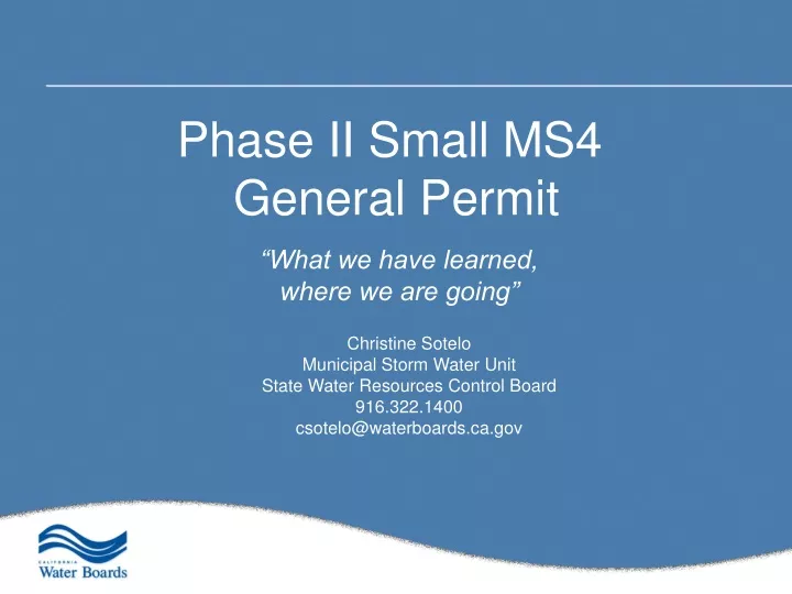 phase ii small ms4 general permit