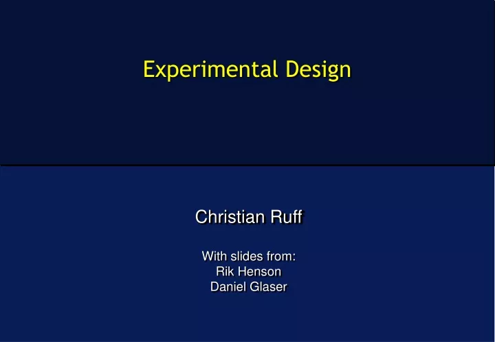 experimental design