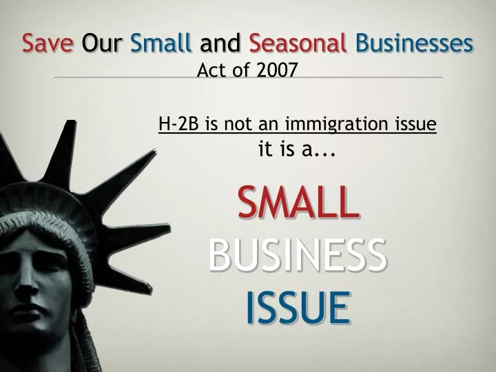 save our small and seasonal businesses act of 2007