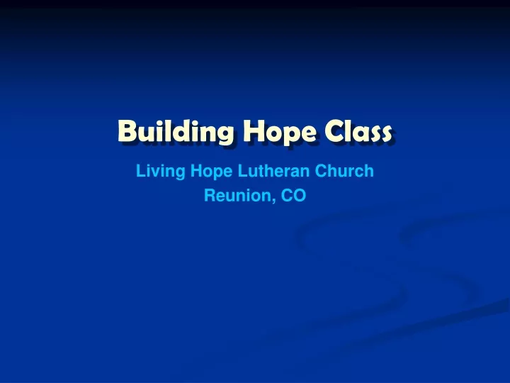 building hope class