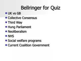 Bellringer  for Quiz