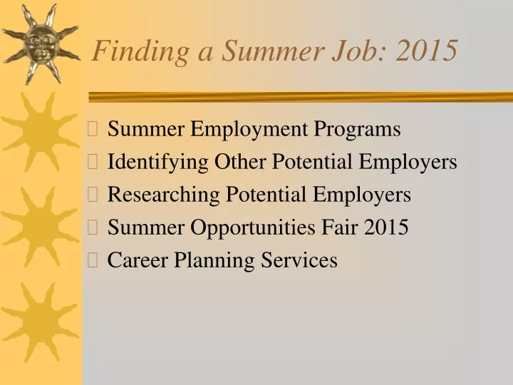 finding a summer job 2015