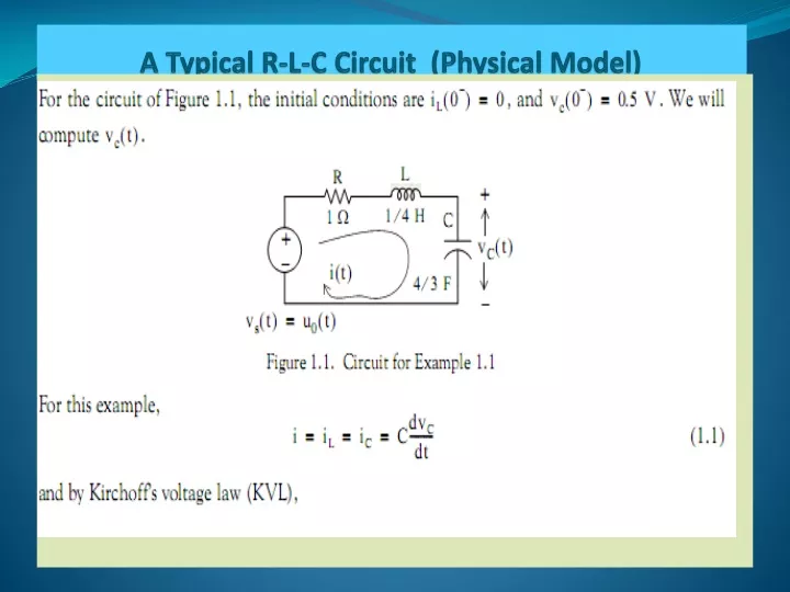 a typical r l c circuit physical model