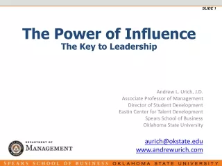 Andrew L. Urich, J.D. Associate Professor of Management Director of Student Development
