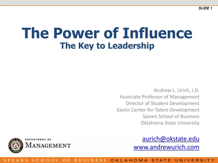 the power of influence the key to leadership