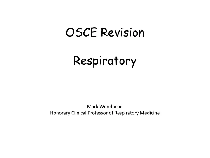 osce revision respiratory