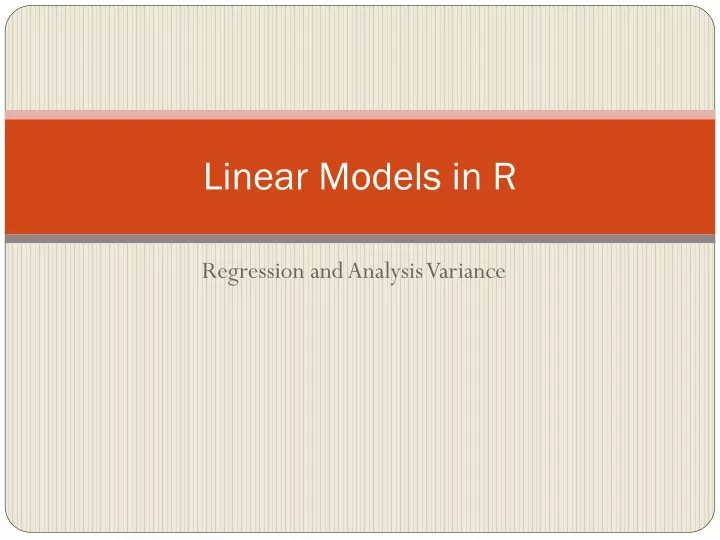 linear models in r