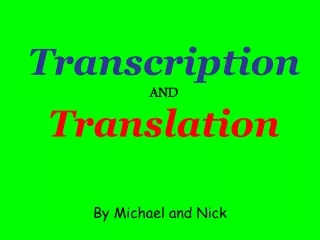 Transcription AND Translation