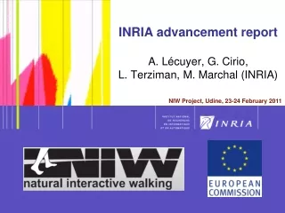 INRIA advancement report A. Lécuyer, G. Cirio,  L. Terziman, M. Marchal (INRIA)