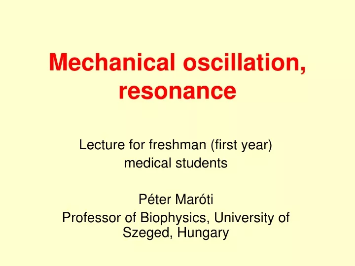 mechanical oscillation resonance