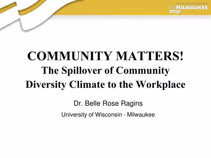 community matters the spillover of community diversity climate to the workplace