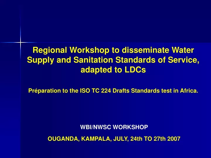 regional workshop to disseminate water supply