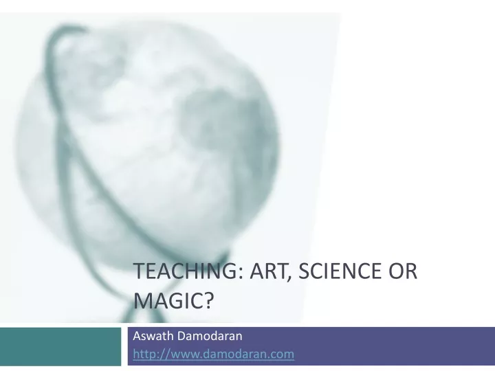 teaching art science or magic