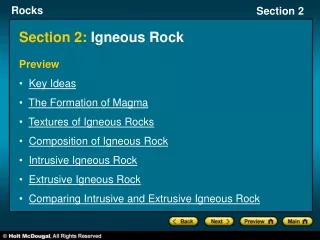 Section 2:  Igneous Rock