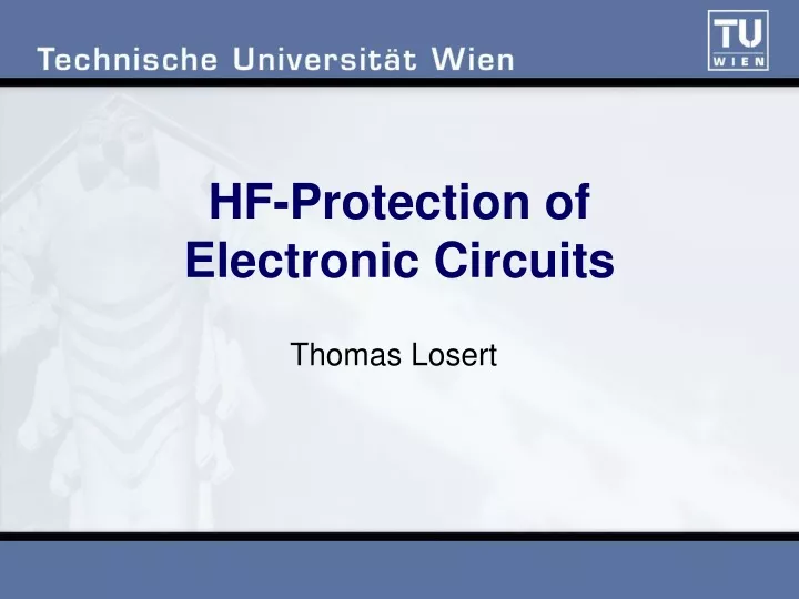 hf protection of electronic circuits