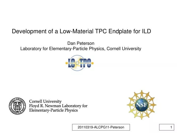 development of a low material tpc endplate