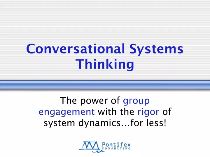 conversational systems thinking