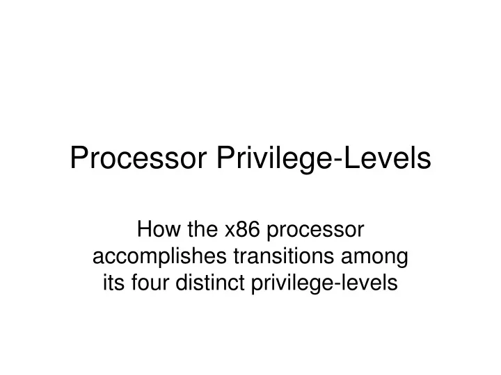 processor privilege levels