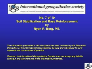 No. 7 of 19 Soil Stabilization and Base Reinforcement by Ryan R. Berg, P.E.