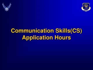 Communication Skills(CS) Application Hours