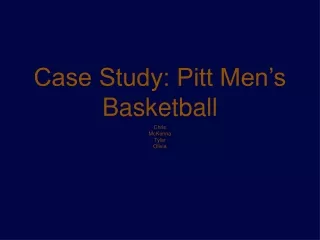 Case Study: Pitt Men’s Basketball