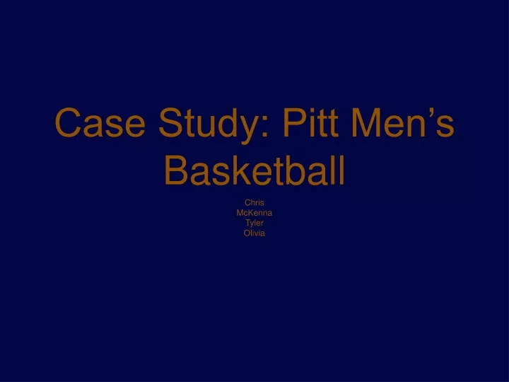 case study pitt men s basketball
