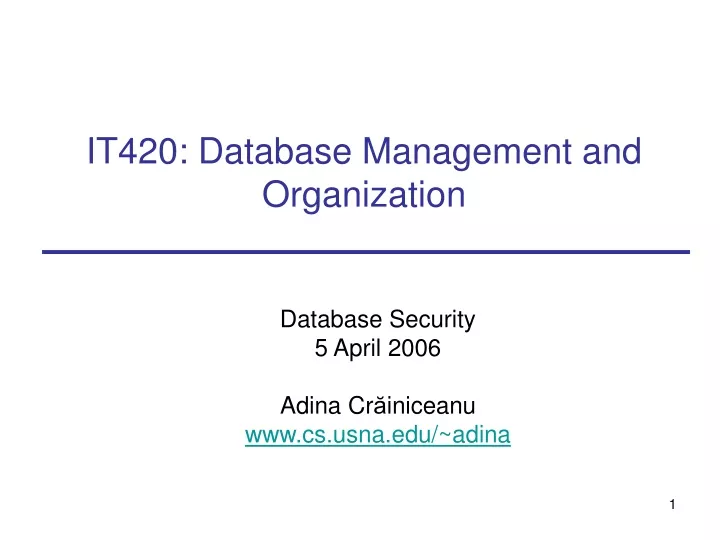 it420 database management and organization